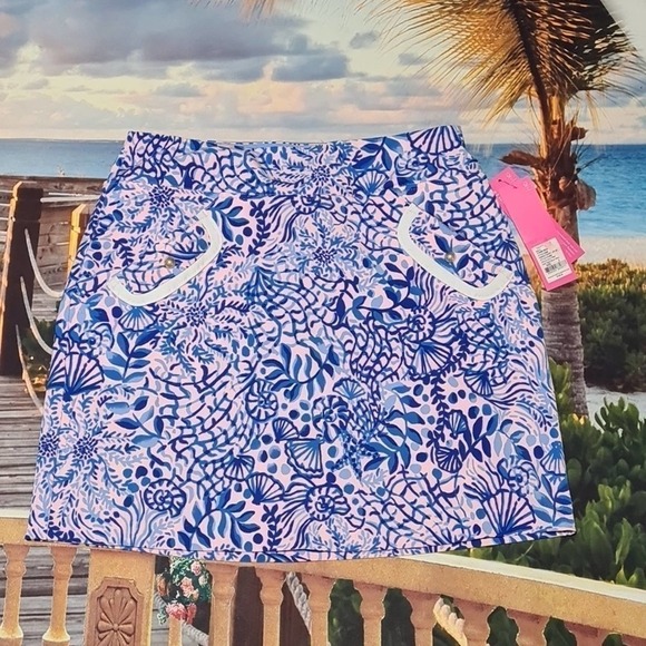 Lilly Pulitzer Skort High Tides‎ Good Vibes NWT Luxletic Size 4